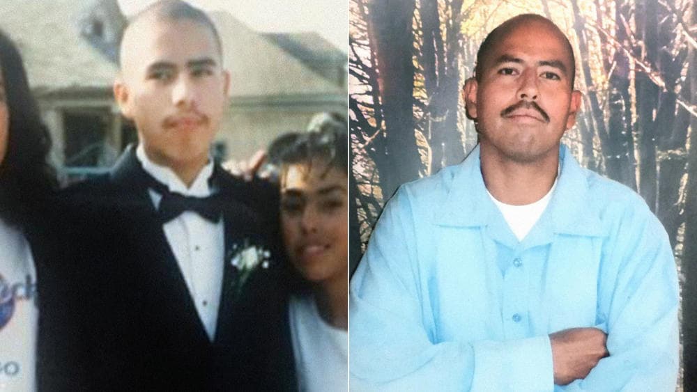 A la izquierda, una foto de David Díaz cuando tenía 18 años, poco antes de ser arrestado y enjuiciado; a la derecha ya con 38 años, en la cárcel Pleasant Valley, California.