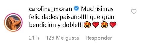 Por su parte, la actriz y modelo 
<b><a href="https://www.univision.com/shows/reto-4-elementos/vuelve-a-ver-el-emotivo-mensaje-de-despedida-de-carolina-moran-video">Carolina Morán</a></b>, quien al igual que Ferdinando participó en 
<b><a href="https://www.univision.com/shows/reto-4-elementos/actores-reto-4-elementos">Reto 4 elementos</a></b>, le dedicó un mensaje: “¡Muchísimas felicidades, paisano. Qué gran bendición y doble!"