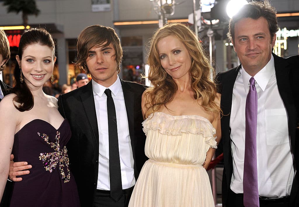 Michelle Trachtenberg, Zac Efron, Leslie Mann y Matthew Perry en la premiere de '17 Again' en el Grauman's Chinese Theatre en abril de 2009.