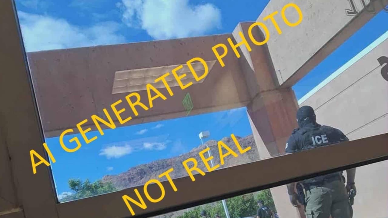 No es verdadera: Causa alarma supuesta imagen de agentes federales en una escuela en Moab