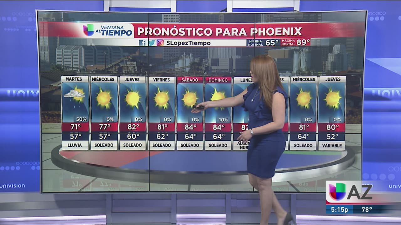 Nubes más precipitación y temperatuas frescas en Arizona