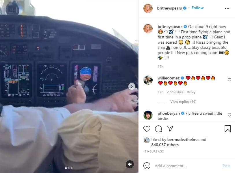 Britney Spears se atreve a pilotear un avión luego que una juez suspendiera la tutela de su padre