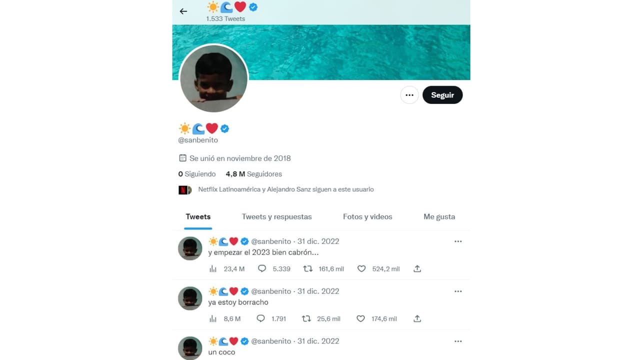 Últimos tuits de Bad Bunny que aparecen en su perfil.