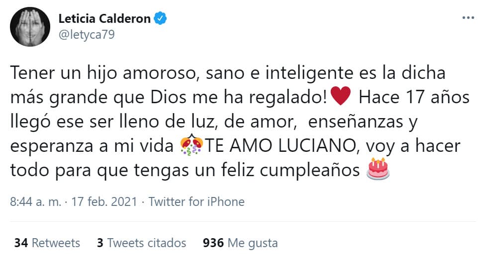 El primer texto lo publicó en su perfil de Twitter y prometió que haría lo posible para que su hijo pasara un lindo cumpleaños.
<br>