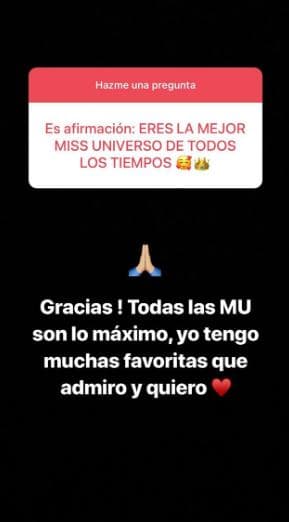 En otra publicación, Ximena también reveló que siente una gran admiración por todas las ex Miss Universo.