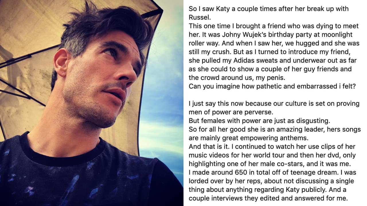 "¿Pueden imaginar lo patético y avergonzado que me sentí?", asegura Kloss quien quedó al descubierto frente a mucha gente por una acción grosera de Perry.