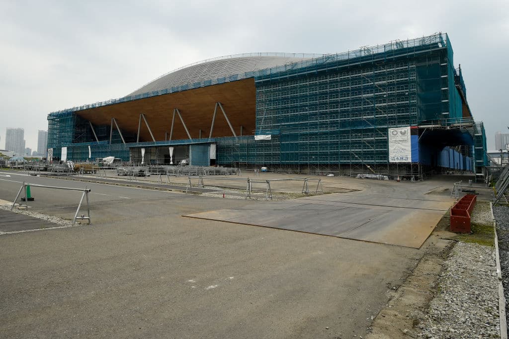 Así lucen los avances al 3 de julio para Ariake Gymnastics Centre. Este recinto será temporal y para albergar las competencias de gimnasia, artística, rítmica y acrobática.