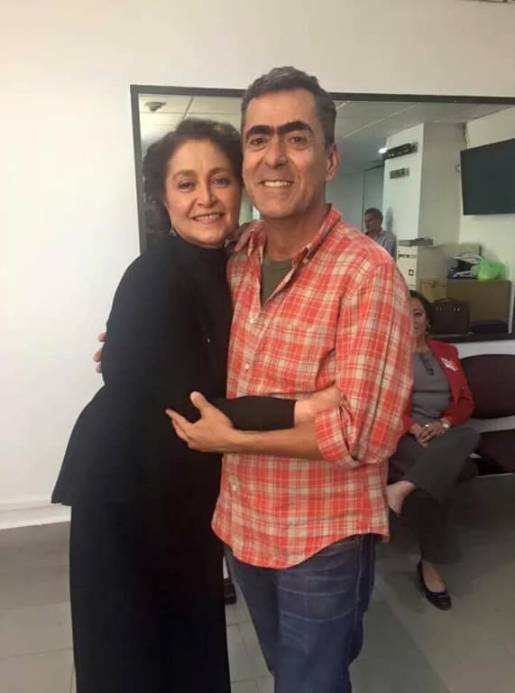 Daniela Romo y Francisco Franco, el director de escena.