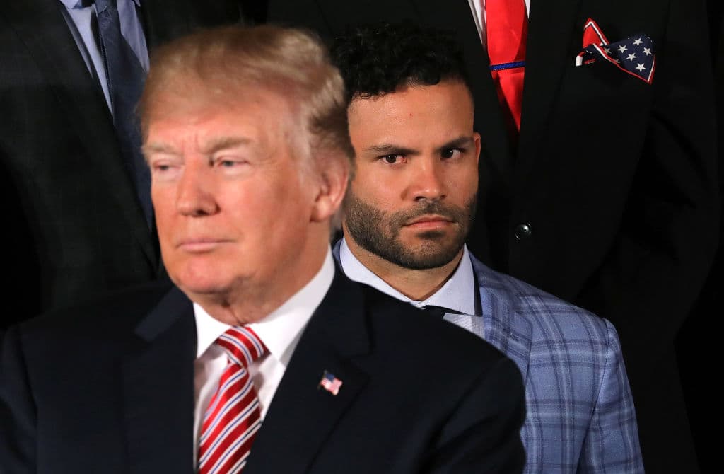 Los Astros de Houston visitaron a Trump y la cara del venezolano José Altuve fue lo más comentado