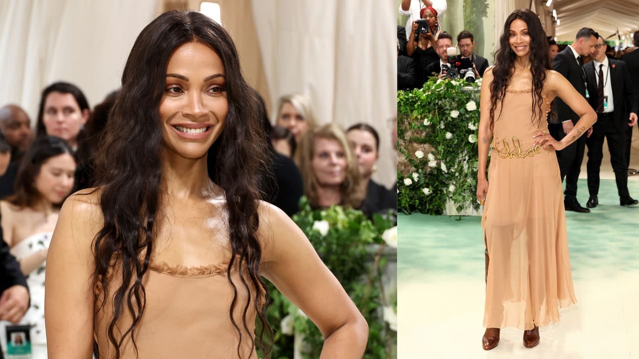 Zoë Saldaña en la Met Gala 2024.