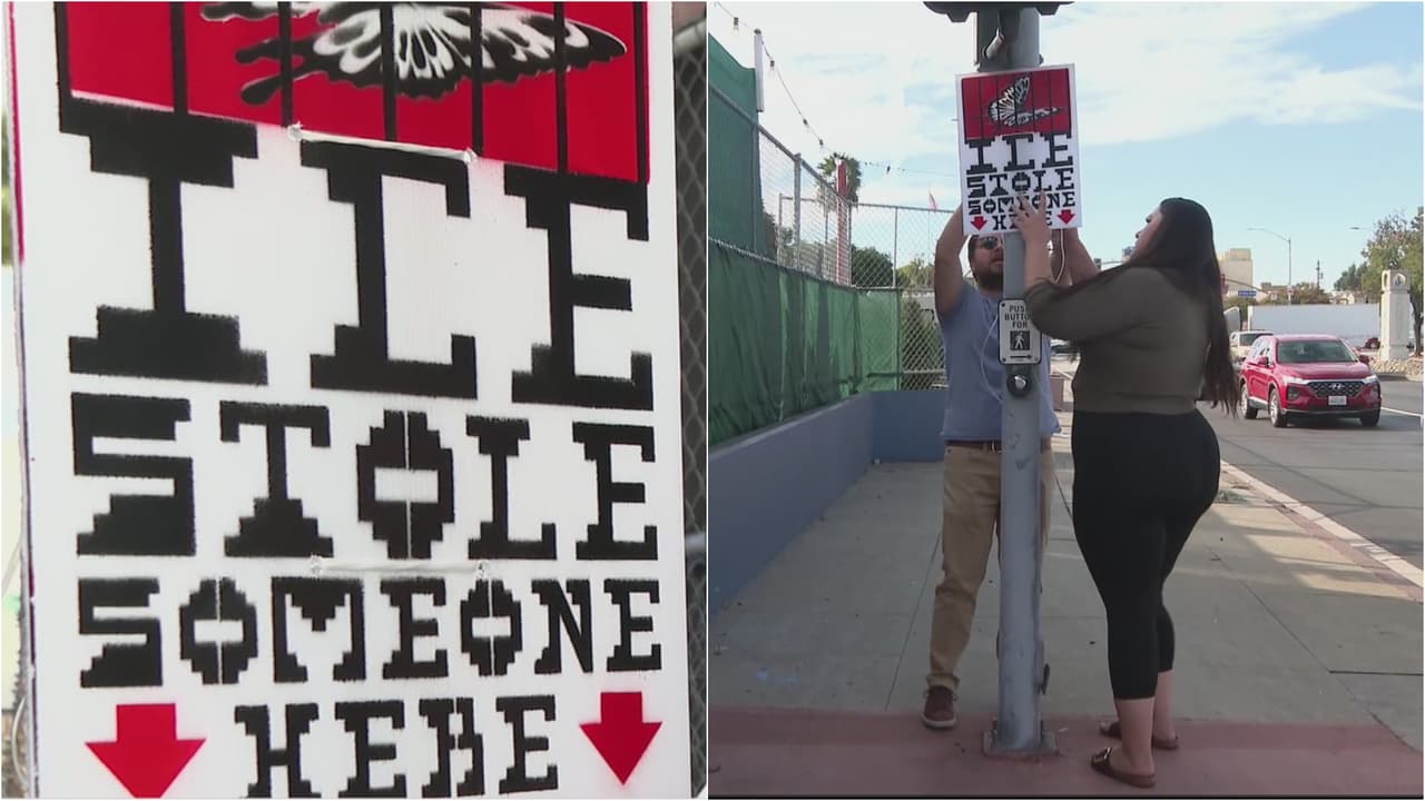 Más de 100 letreros alertan sobre redadas migratorias que siembran miedo en el Inland Empire