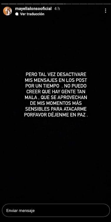 Sin embargo, anunció que 
<b>desactivará los comentarios</b> en redes sociales, pues hay personas que la están atacando.
<br>