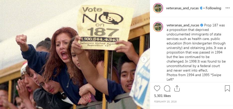 Una protesta contra la Proposición 187.