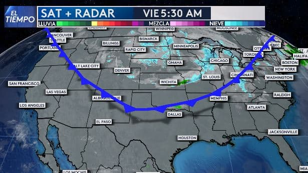 Un 
<b>frente frío ingresó al norte de Texas esta mañana</b>, trayendo un cambio notable en las condiciones del tiempo.
<br>
<br>La masa de aire frío que seguirá al frente provocará un marcado descenso en las temperaturas durante el fin de semana.
