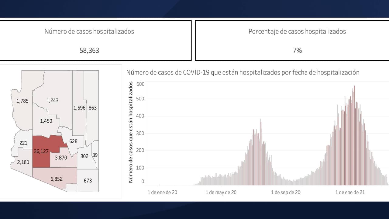Los números de hospitalizaciones durante la pandemia en Arizona.