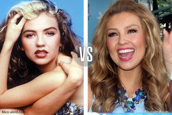 Hay una larga lista de artistas que se han operado la nariz, unas lo aceptan, otras no. Thalía es una de las estrellas que parece recurrió a la rinoplastía para verse aún más bella.