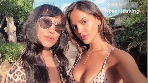 La actriz de origen mexicano publicó algunas fotografías de su estancia también a través de sus historias.