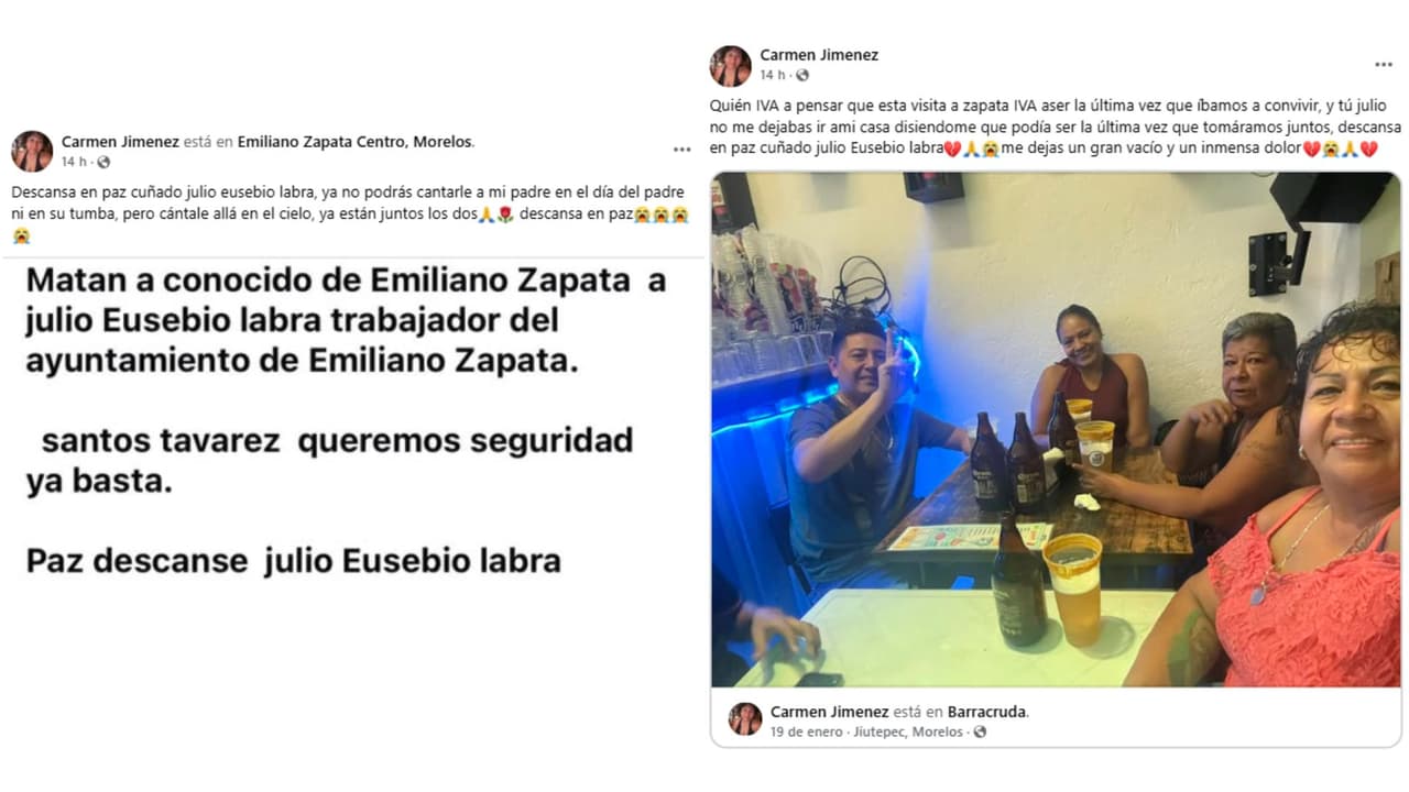 Presunta cuñada de Julio Eusebio Labra lo despidió en redes sociales.