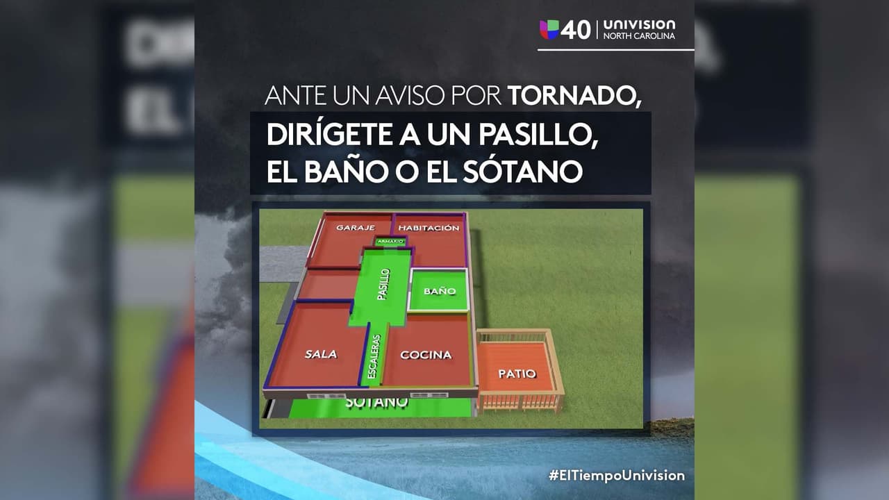 Presta atención si se emite un aviso por tornado.