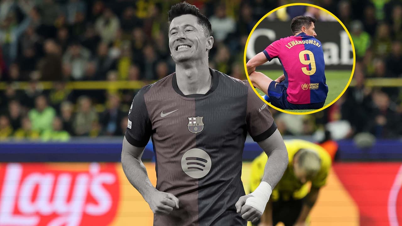 Lewandowski sufre lesión muscular que lo dejará fuera de partidos vitales con el Barcelona
