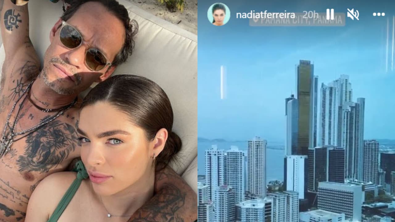 De acuerdo con la prensa panameña, Nadia Ferreira llegó a ese país acompañando a Marc Anthony. La modelo publicó la imagen de la derecha horas antes del accidente del cantante.
