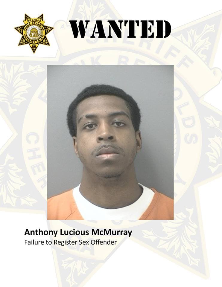 ANTHONY LUCIOUS MCMURRAY. Acusado de no registrarse como agresor sexual. Si lo has visto, llama al 911 o al 678-493-4080.