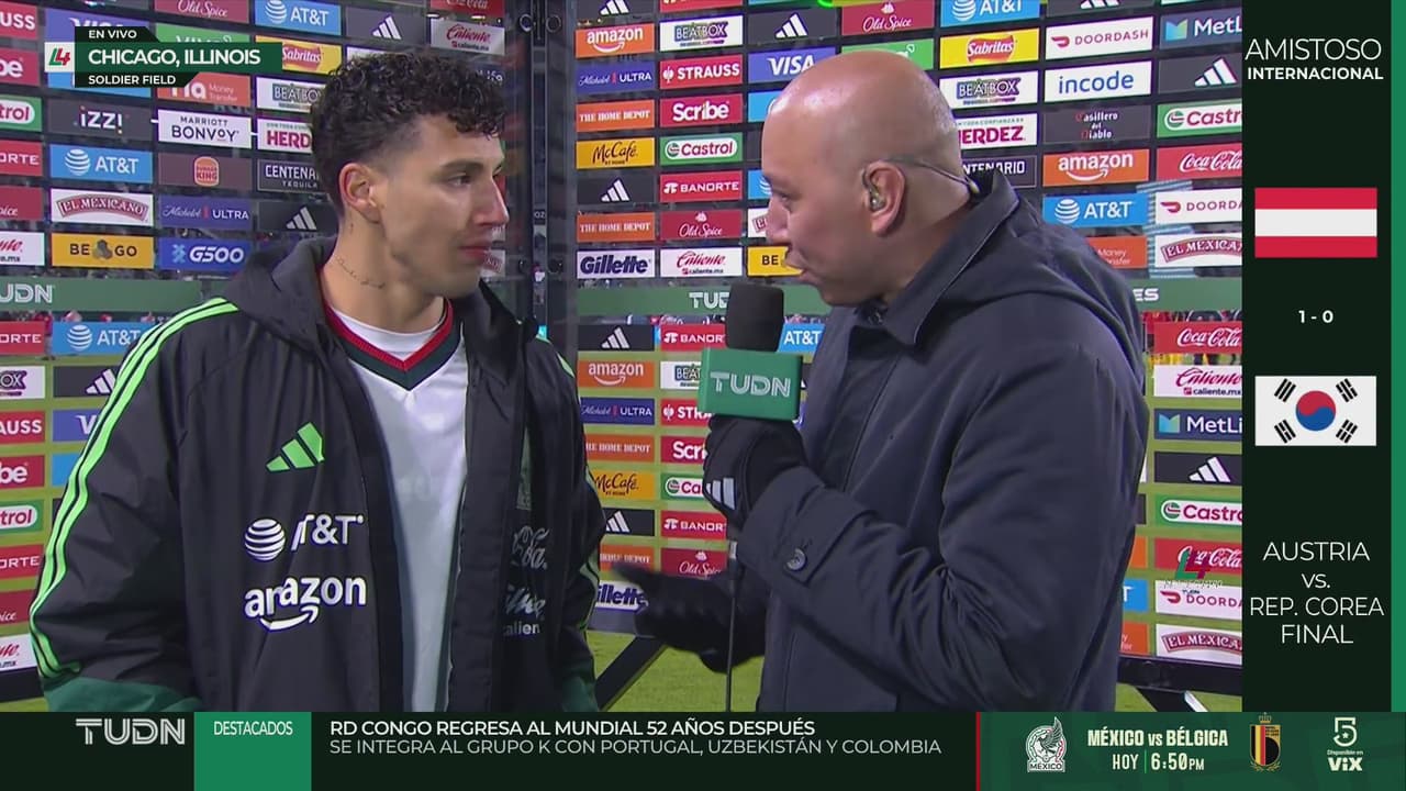 Jorge Sánchez está emocionado por su gol ante un rival de la categoría de Bélgica