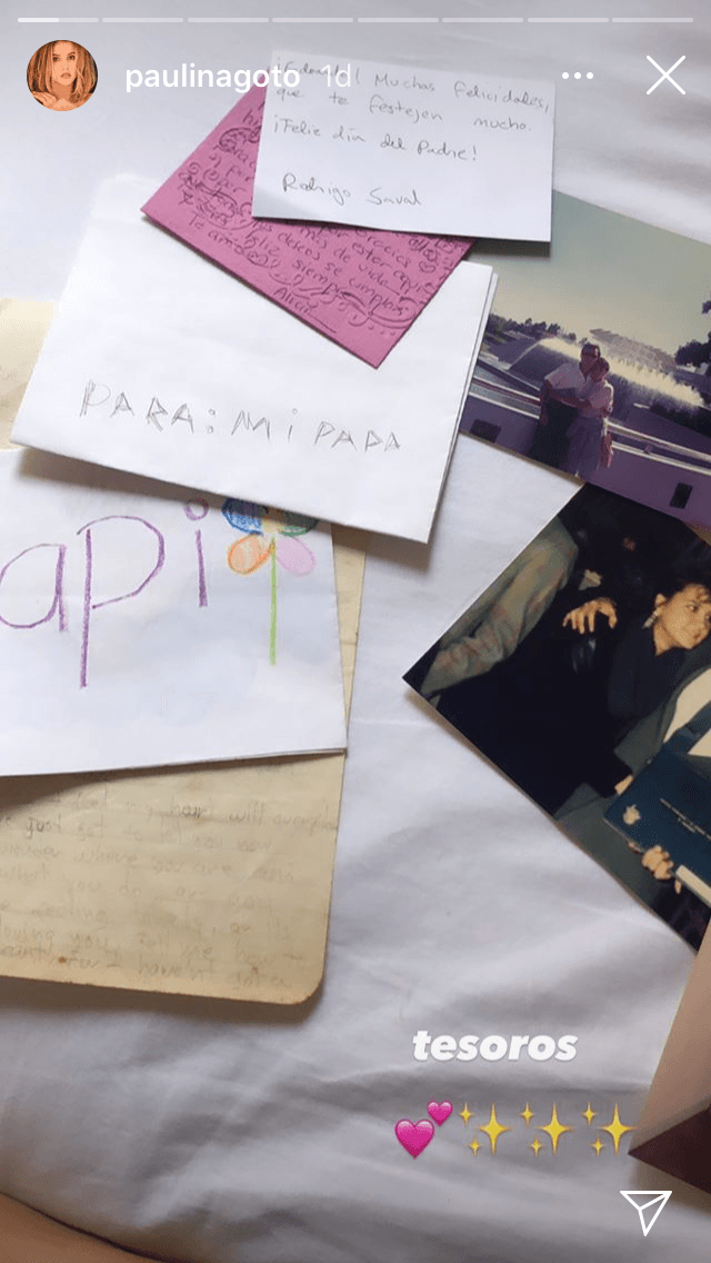 Se trató de esta imagen en la que mostró los "tesoros" que 
<b>le dio en vida a su padre.</b>