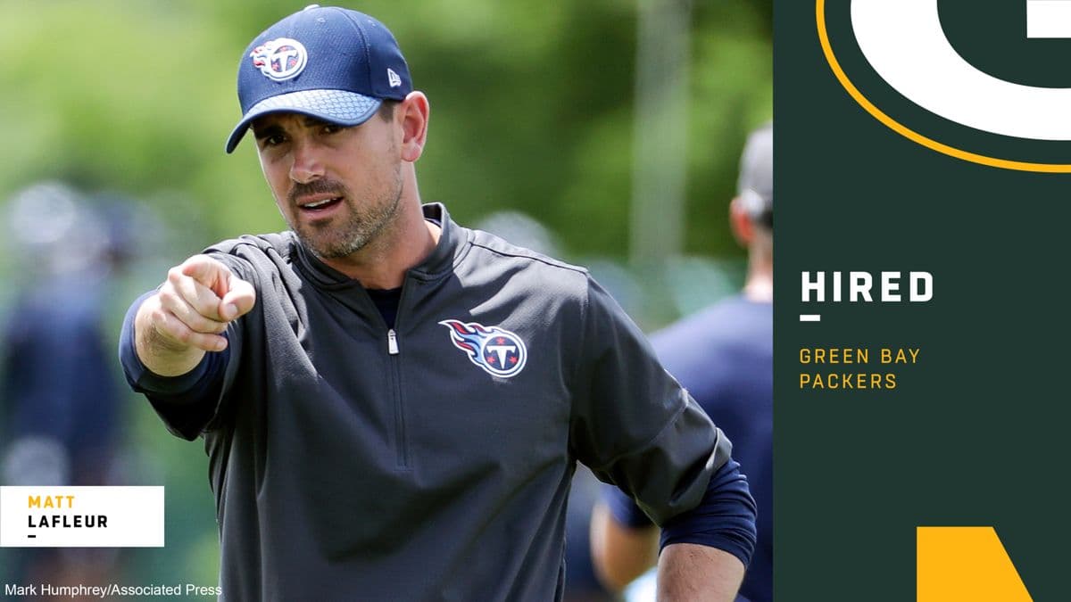 Matt LaFleur dejó a los Titans para tomar el cargo de entrenador en jefe de los Packers.