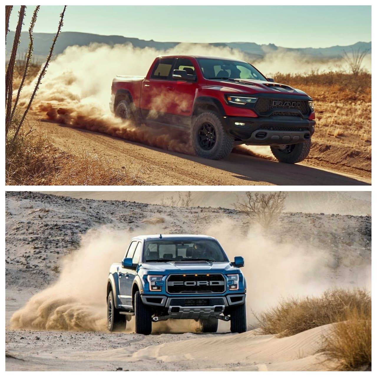 En cuanto a carga útil, la TRX es superada por la Raptor, pues la camioneta de Ram tiene una capacidad de carga de 1,310 lbs (594 kgs), mientras que la Ford es capaz de llevar hasta 1,366 lbs (620 kgs), es decir, 56 lbs (26 kgs) más.