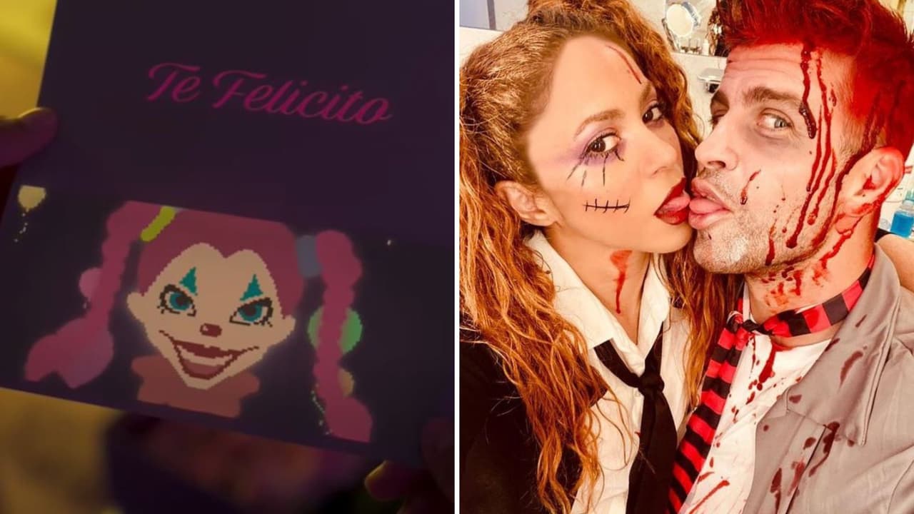 Otra referencia a su relación con el futbolista parece ser una invitación en donde sale el rostro de Shakira maquillada como payasita (disfraz de Halloween que ocupó en 2021) en donde se escucha “Por que eres un gran embustero”.