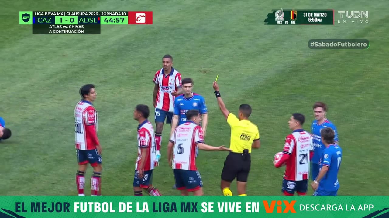 ¡Tarjeta roja directa para Águila! El central de San Luis casi rompe a Nico Ibáñez