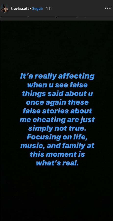 Envió un mensaje sus historias de Instagram: "Realmente afecta cuando ves cosas falsas que se dicen sobre ti una vez más, estas historias falsas sobre mí de una infidelidad simplemente no son ciertas".
<br>