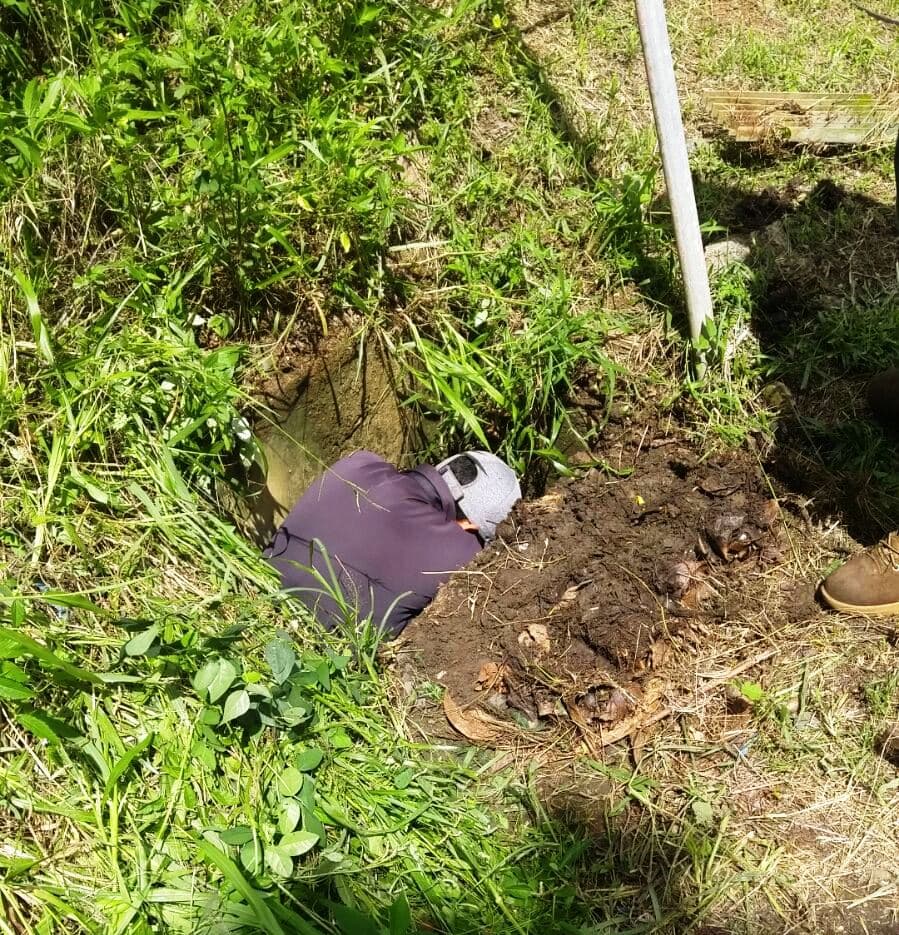 Alertaron a la Policía de que varios cachorros cayeron dentro de una alcantarilla y que lograron sacar a todos, menos a uno, que se adentró en la profundidad del tubo de drenaje.