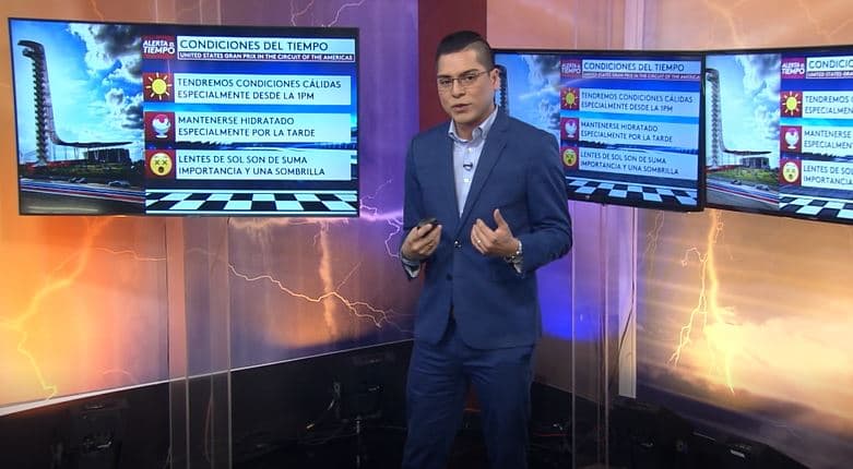 Siri vs Gabriel Torres: Cielos despejados y calor por las tardes este fin de semana de Fórmula 1 en San Antonio