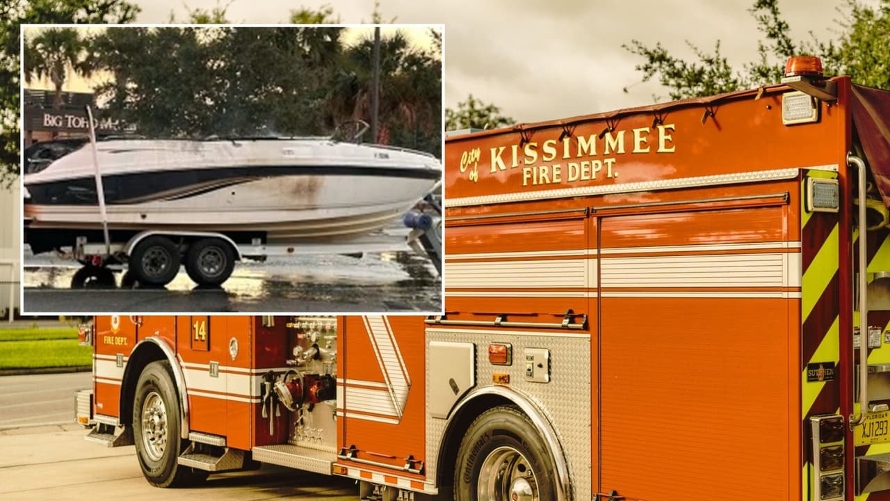 Tres personas hospitalizadas tras el incendio de un bote en una marina de Kissimmee