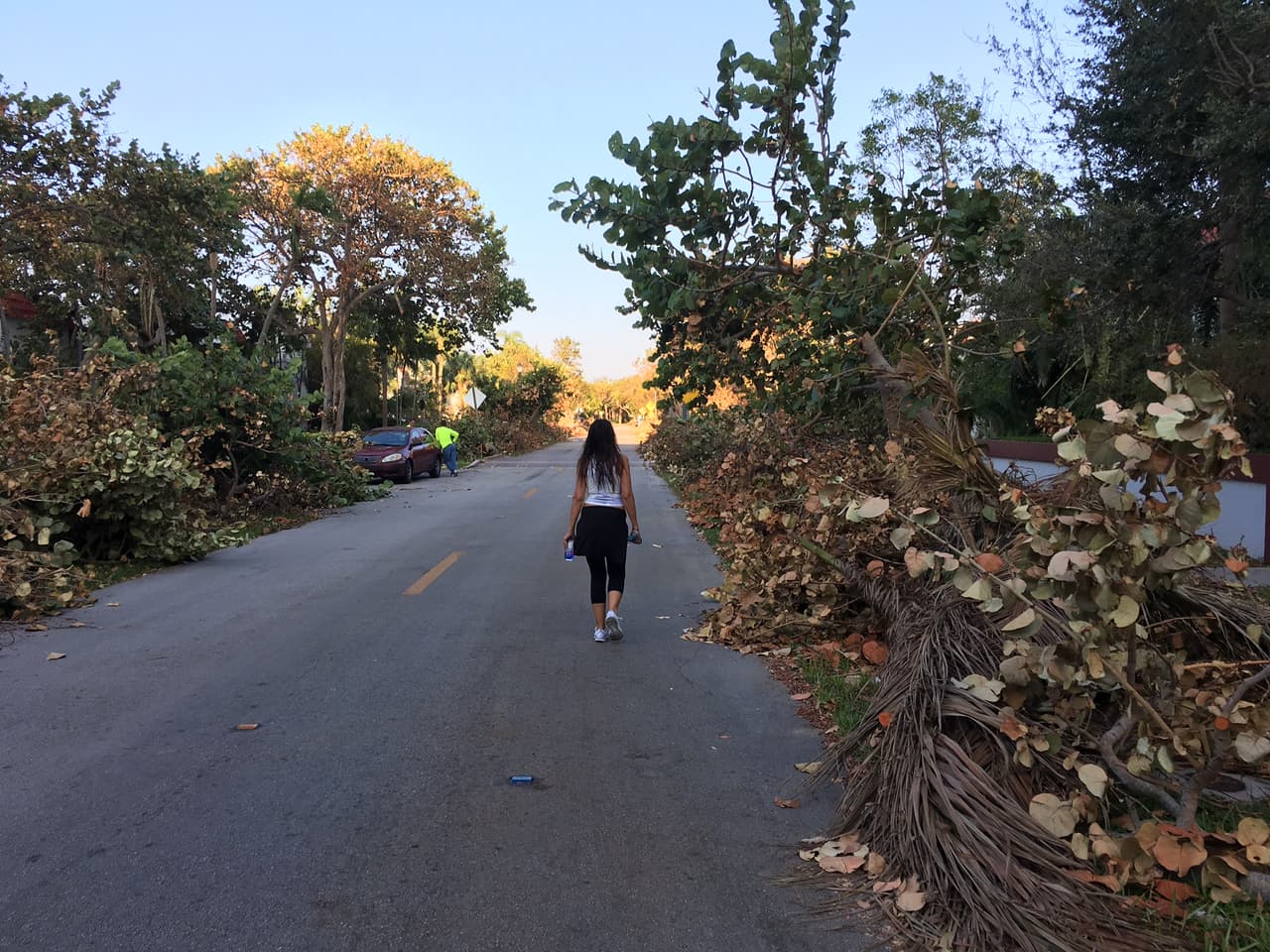 Después de un tiempo los escombros comienzan a secarse y se convierte en un peligro de incendio. Foto de David Adams