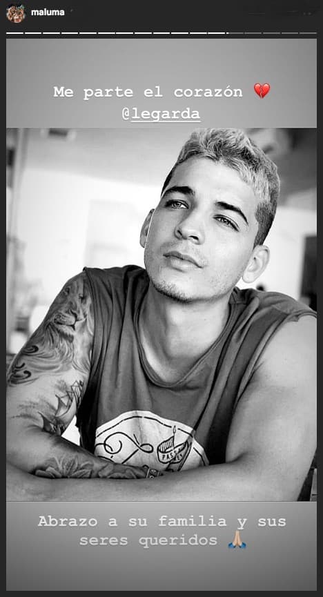 Maluma se declaró
<b>con el corazón partido</b> de tristeza por el asesinato de Legarda.