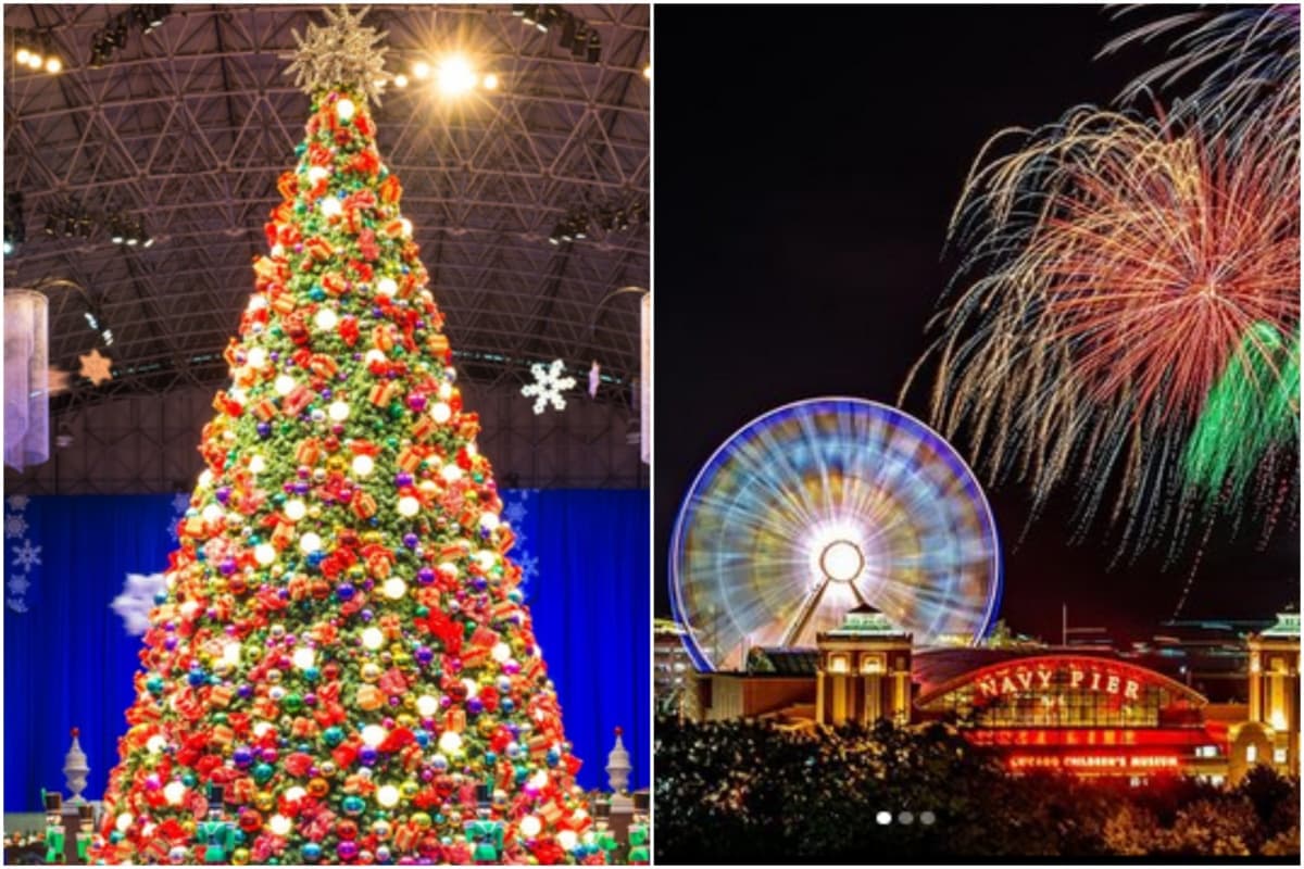 <b>Navi Pier</b> en el 600 E Grand Ave, llena de luces cada rincón de este espacio para que sus visitantes puedan gozar de forma gratuita mientras conocen Navi Pier, y ven la rueda de la fortuna que también se llena de luces. Además, ofrecen un espectáculo, Light Up the Lake que iniciará el 25 de noviembre hasta el 7 de noviembre de 2024,
<b> este show si tiene un costo</b> que es de entre $17 y $27.