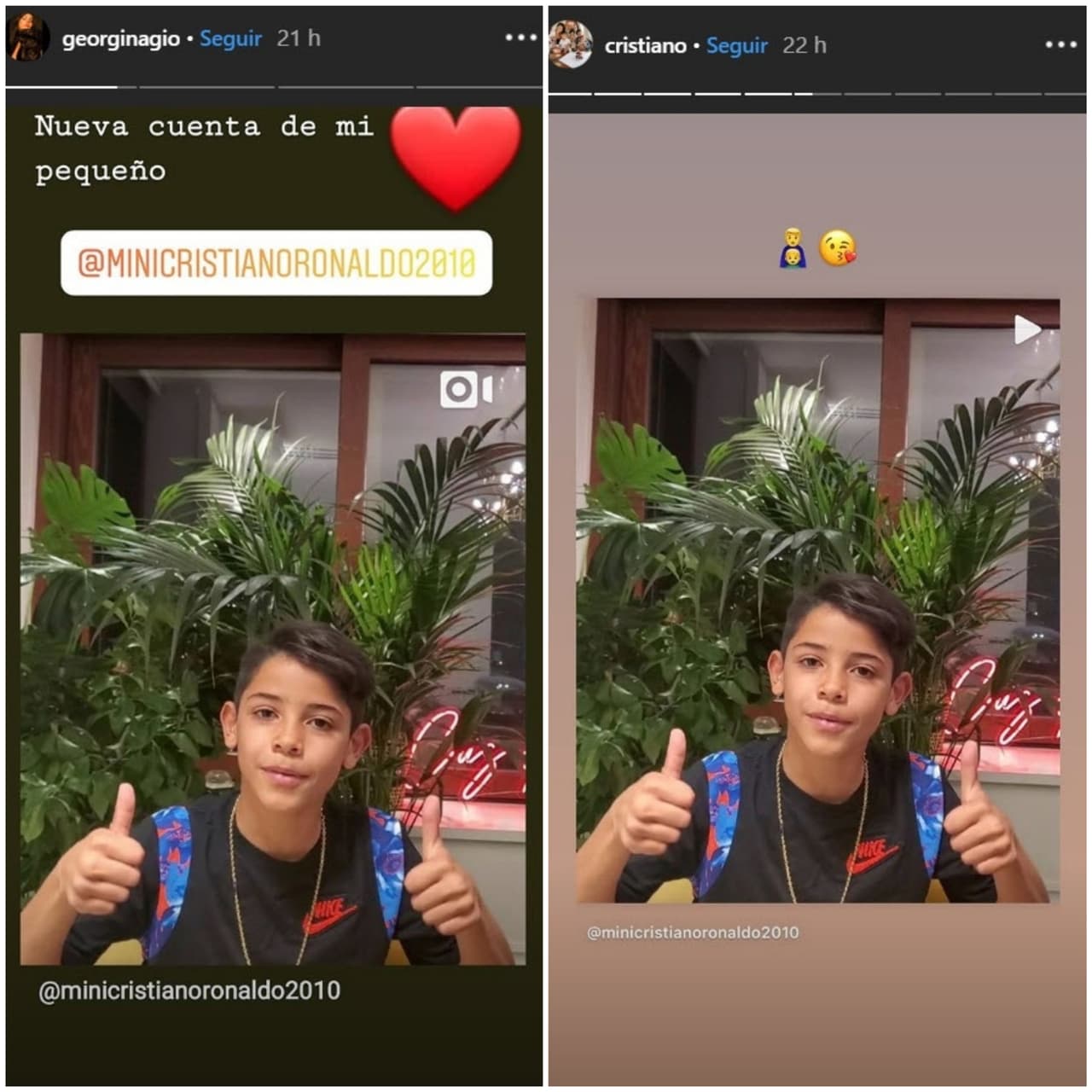 Tanto ella como el jugador del Juventus de Turín, compartieron en sus historias de Instagram la cuenta del niño: "
<b>Nueva cuenta de mi pequeño</b>", escribió la modelo.