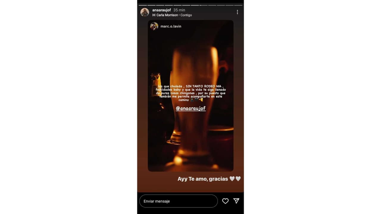 Ana Araujo respondió a Marco Lavin por su felicitación.