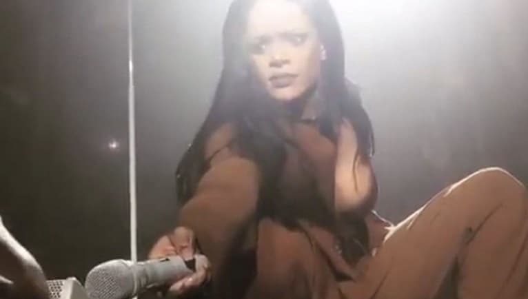 Fan sorprendió a Rihanna en pleno show