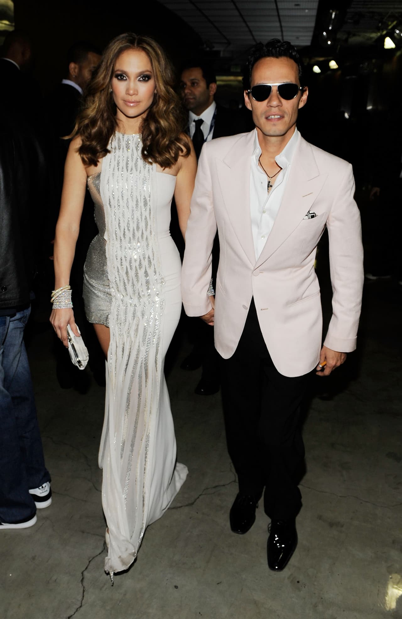 Jennifer López y su ex Marc Anthony en los premios Grammy del 2010.