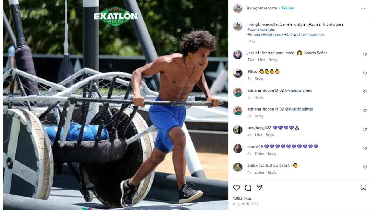 Irving Acosta en 'Exatlón'.
