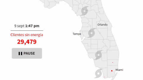 Interactivo: Así fue cayendo la electricidad en Florida mientras pasaba el huracán Irma