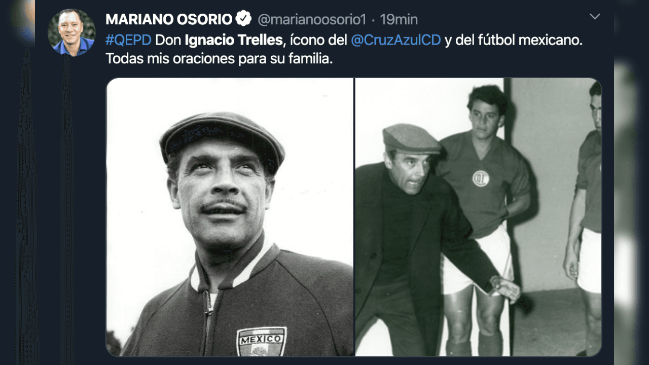 Así reacciona el mundo futbolístico ante el fallecimiento de Ignacio Trelles a sus 103 años.