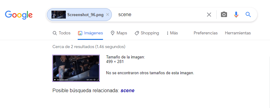 Captura de pantalla tomada el 5 de mayo de 2021 de la búsqueda inversa de imágenes en Google.