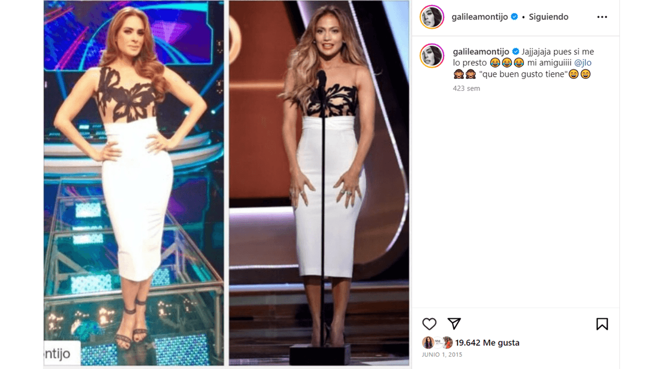 Galilea Montijo bromeó con que JLo le "prestó" un vestido