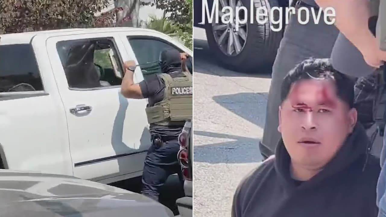 Agentes de ICE rompen vidrio de camioneta y someten a hispano contra el pavimento en La Puente