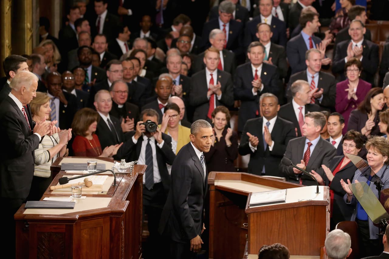 Una vista del recinto mientras Obama pronuncia su discurso.